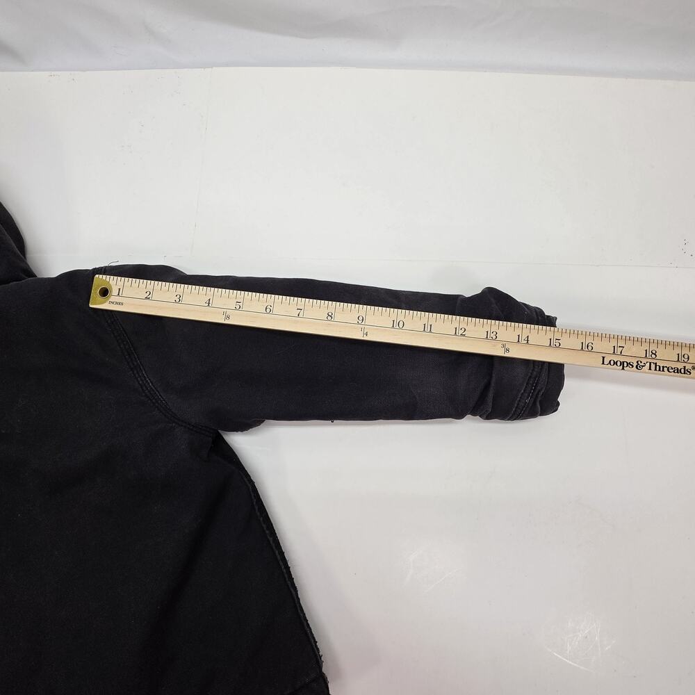 Dickies Youth Large Sherpa Lined Hooded Jacket Black Canvas Workwear Full Zip... - Picture 14 of 15